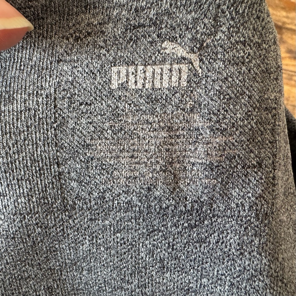 Puma Seamless Sports Bra Gray Size Large Medium Support Adjustable Straps - Picture 4 of 4